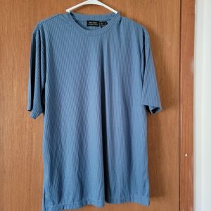 Axcess Men's Short Sleeve Ribbed Shirt in Blue Size L NWT